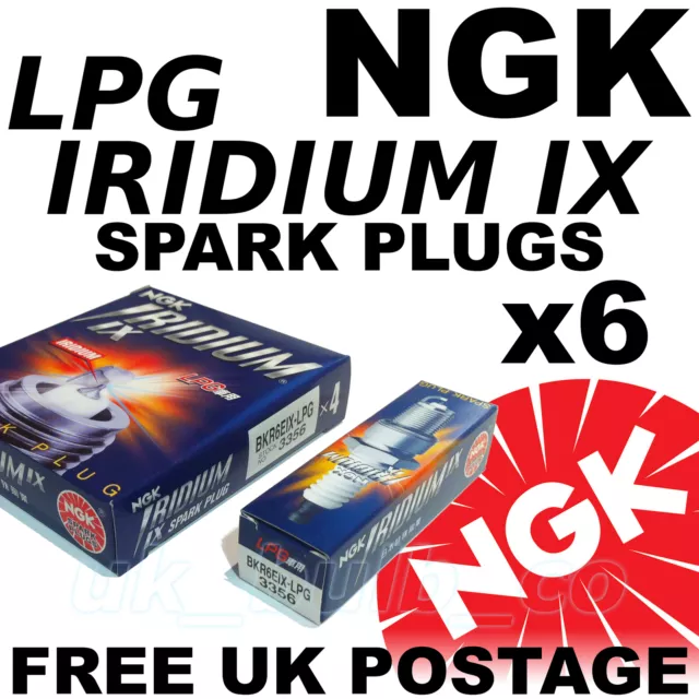 6x NGK IRIDIUM IX LPG SPARK PLUGS VAUXHALL OMEGA 3.2 lt 24 VALVE 01 >04 No 3356