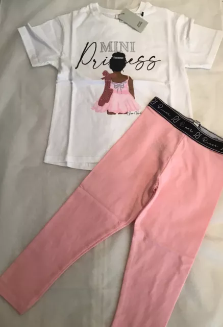 Set T-shirt mini ragazze River Island età 2-3 anni principessa nuova con etichette