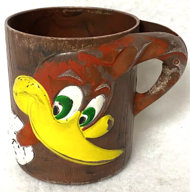 Vintage Woody Woodpecker Cup,F&F Die Works Inc,Dayton,Ohio,Plastic,Kids,Gift,Mug
