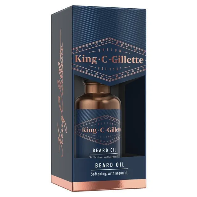 King C. Gillette soin barbe adoucissant à l’huile d’argan Beard Oil barbes +LONG