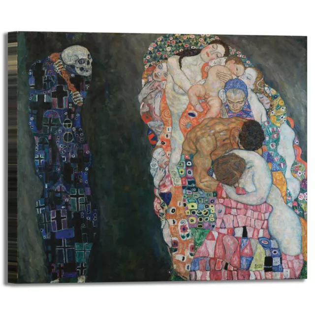 Gustav Klimt vita e morte design quadro stampa tela dipinto telaio arredo casa