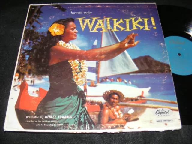 WAIKIKI Hawaii Calls CAPITOL Hawaiiana Webley Edwards LP 50s Issue DISPLAYABLE C