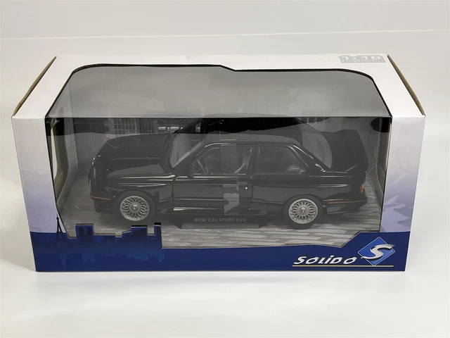 BMW E30 Sport Evo 1990 Noir 1:18 Échelle Neuf Emballé Solido 1801501 7