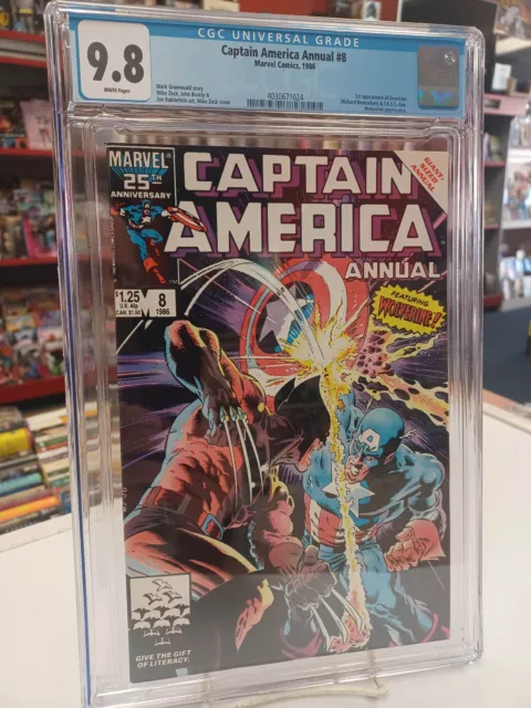 CAPTAIN AMERICA ANNUAL #8 (Marvel, 1986) CGC Graded 9.8 ~ White Pages