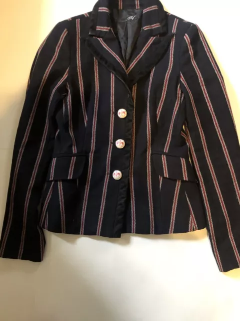 BLAIR WALDORF GOSSIP Girl Zara TRF Striped Blazer RARE Medium $129.00 ...