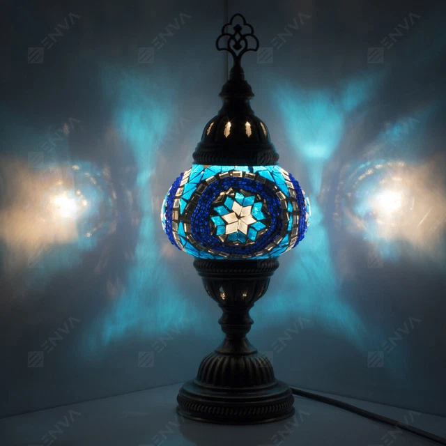 Lampada da comodino scrivania in mosaico Tiffany fatta a mano turco marocchino