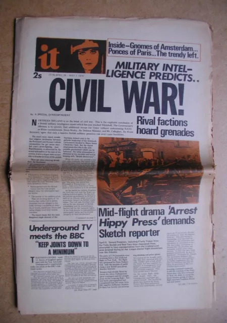 IT 78, International Times Magazine. April 24 - May 7, 1970. Civil War! etc