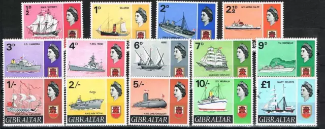 Gibraltar: MiNr. 188 - 201 **, postfrisch MNH Schiffe, Ships 1967 [8266]