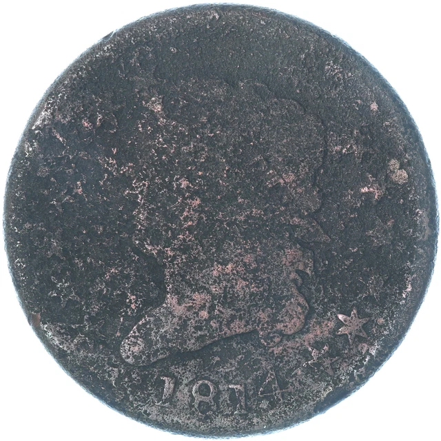 1814 Coronet Large Cent Very Good VG Details Old Cleaning Rough See Pics E558