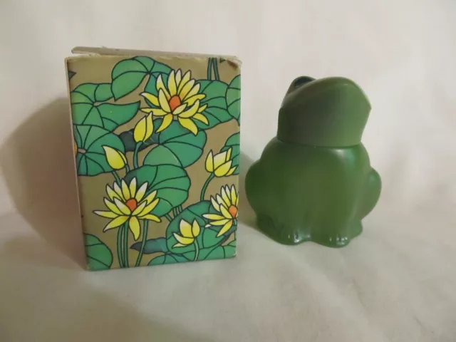 Vintage 1970's Avon "Emerald Prince" Frog Moonwind Cologne 1oz. Full Bottle