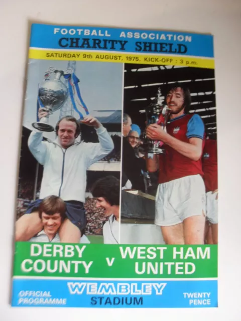Derby County V West Ham United 1975 FA Charity Shield Programme