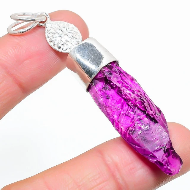 Crystal Titanium Gemstone 925 Sterling Silver Jewelry Pendant 2.76" Easter k793