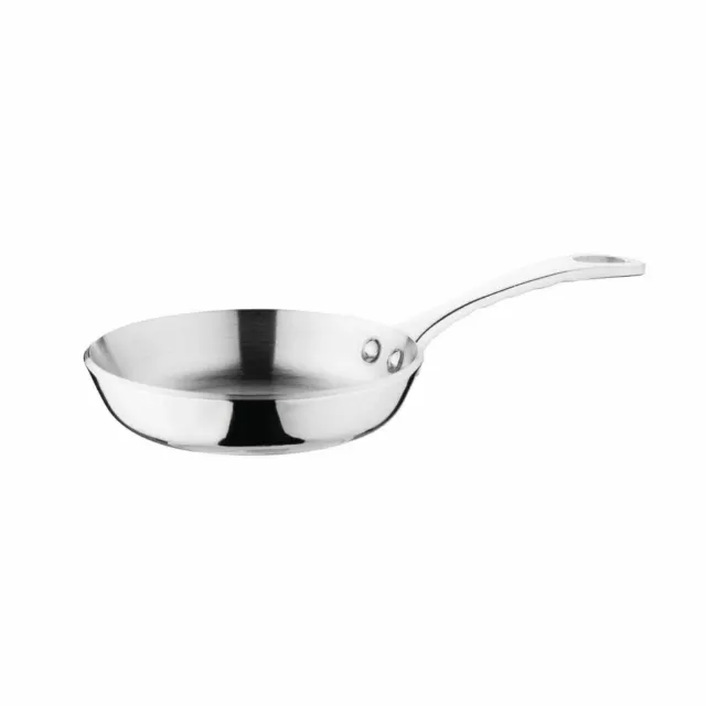 Vogue Tri Wall Mini Induction Frying Pan 100mm Silver Colour Stainless Steel