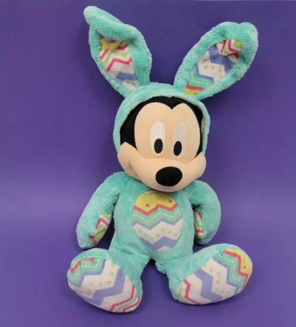 Disney Store Easter Mickey Mouse Plush Bunny Stuffed 13" Toy Doll