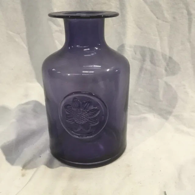 Dartington Glass Crystal Anemone Medium Purple Daisy Vase