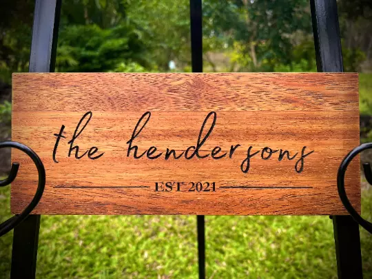 Rustic Timber House Sign 30cm - Custom Hand Created & Carved/Personalised/Gift