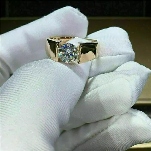 2Ct Round Cut Simulated Diamond Solitaire Engagement Ring 14K Yellow Gold Plated