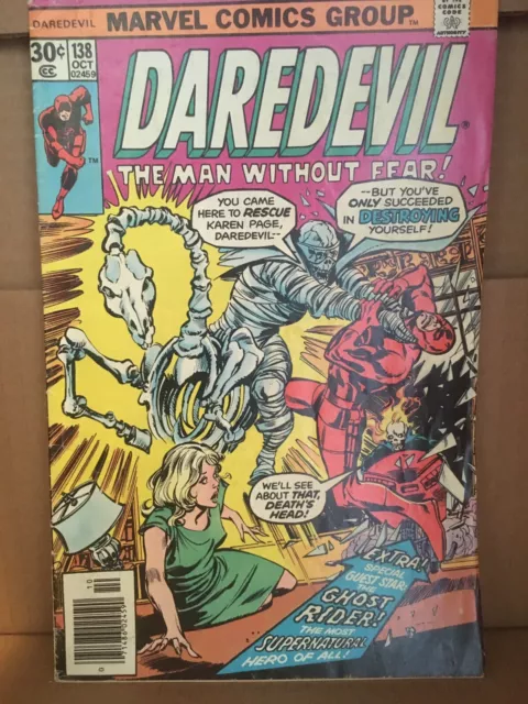 Daredevil 138 (1976) Ghost Rider Death's Head Reincarnated Byrne Marvel Comics