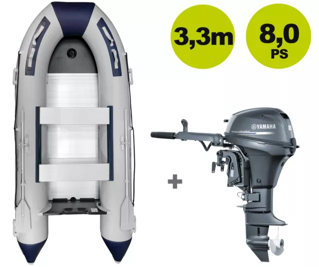 SET-ANGEBOT: PLUSProwake Schlauchboot RIB330S Yamaha 8PS Außenborder