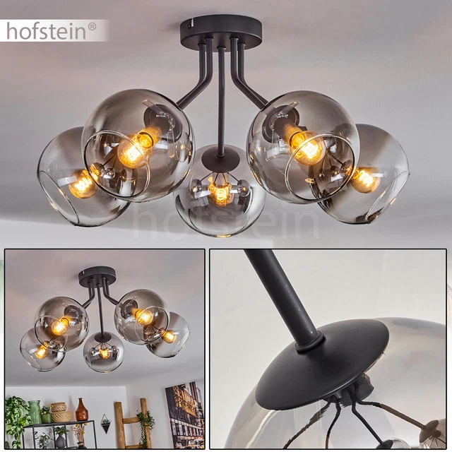 Decken Lampe Leuchte Rauchglas 5-flammig Schlaf Wohn Ess Zimmer Raum Beleuchtung