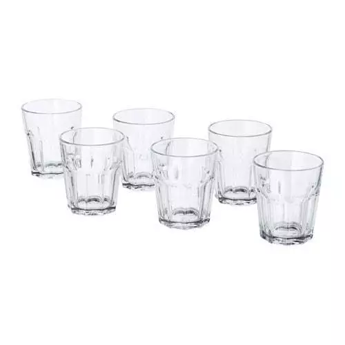 6 Drinking Tumbler Glasses Set Transparent Clear Juice Water 27cl / 270ml Ikea