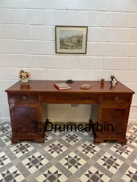 Antique Regency Flame Mahogany Pedestal Sideboard 🚚