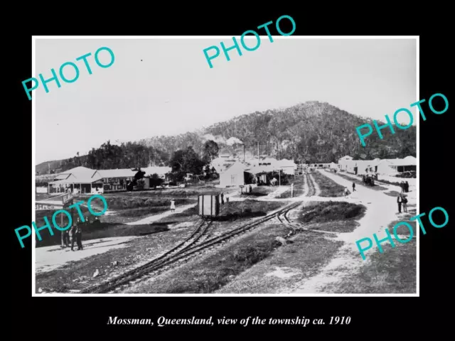 OLD LARGE HISTORIC PHOTO OF MOSSMAN QUEENSLAND VIEW OF THE TOWNSHIP c1910