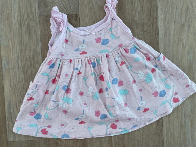 Baby Girl 0-3 months Gerbers Pink Floral Sleeveless Summer Dress ORGANIC