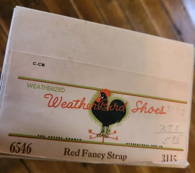 Vtg 1950s Peters Weather Bird Weatherbird Shoes Shoe Box Empty - No Lid