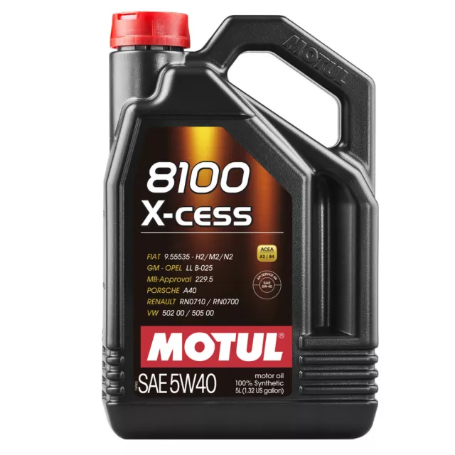 5W40 MOTUL Huile MOTEUR  8100 X-CESS A3/B4 Oli 5W40 MOTUL 5L EU Olio eu ex