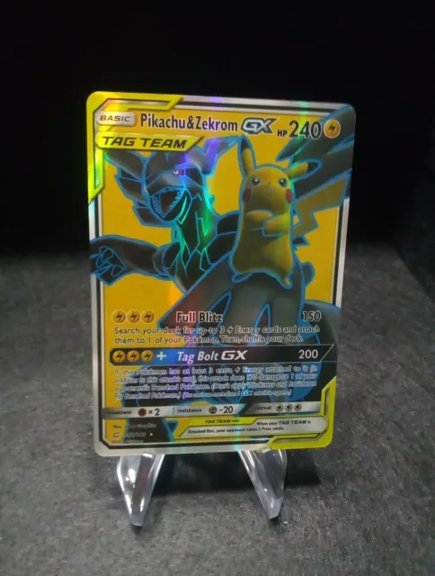 PTCG Pokemon Chinese Double Crit SM AS5A Pikachu & Zekrom-GX SR #194 Alt  Art NEW