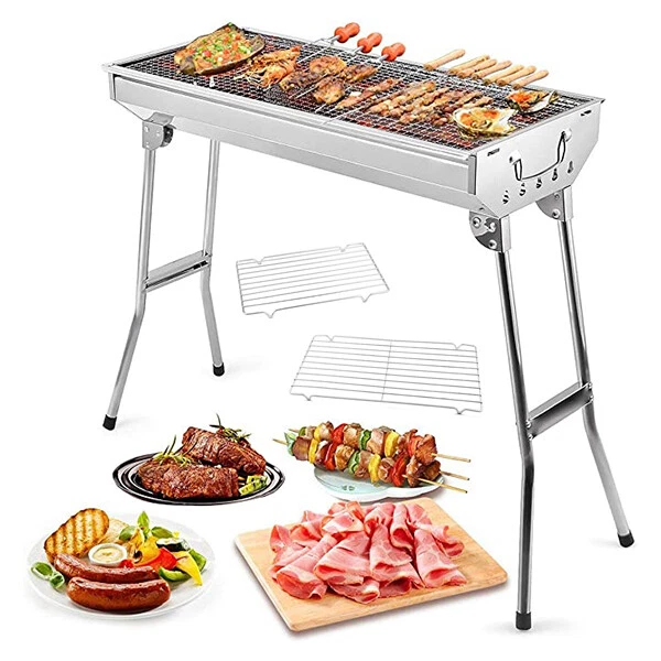 Holzkohlegrill Campinggrill Klappgrill Tragbar Edelstahl Grill Outdoor BBQ Grill