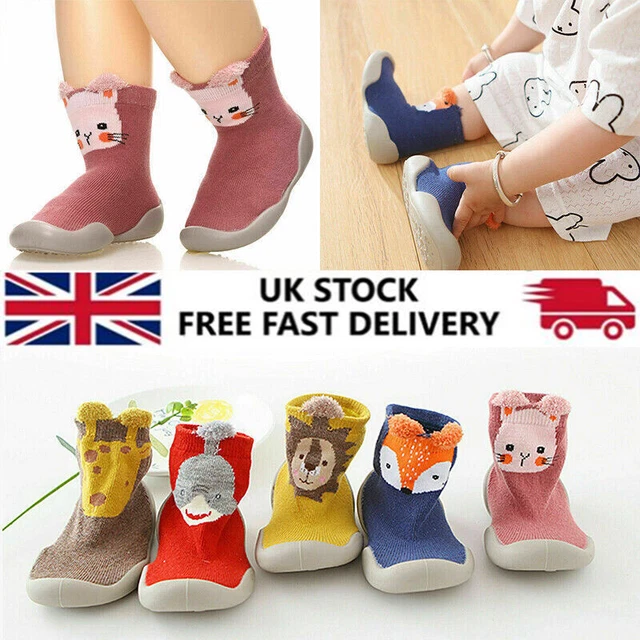 Kids Baby Girl Boys Toddler Anti-slip Slippers Socks Cotton Shoes Winter Warm