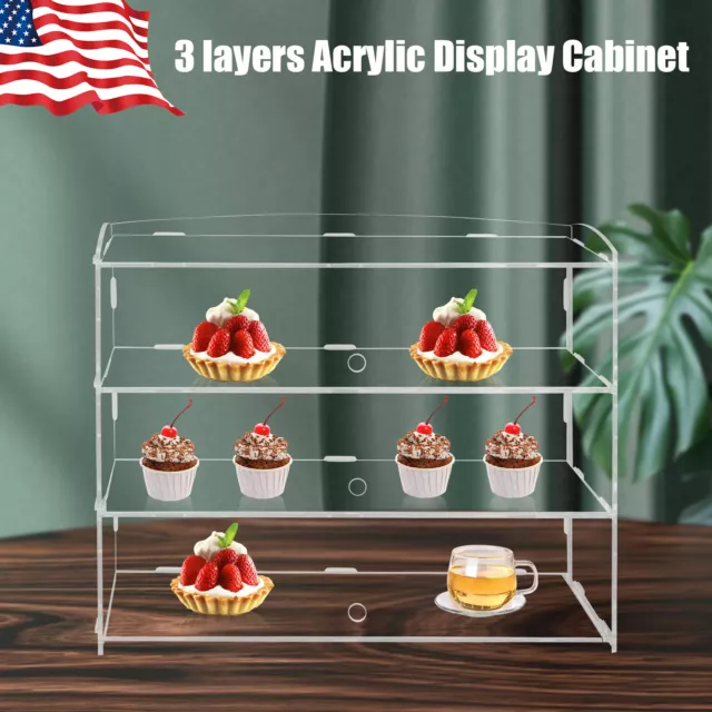 3 layer Acrylic Display Cabinet Case Retail Display Counter Product Item Storage