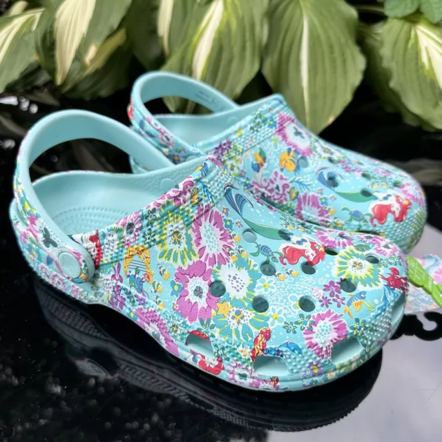 Crocs Vera Bradley Disney Ariel Little Mermaid Floral Clogs Womens 7 / Junior 5