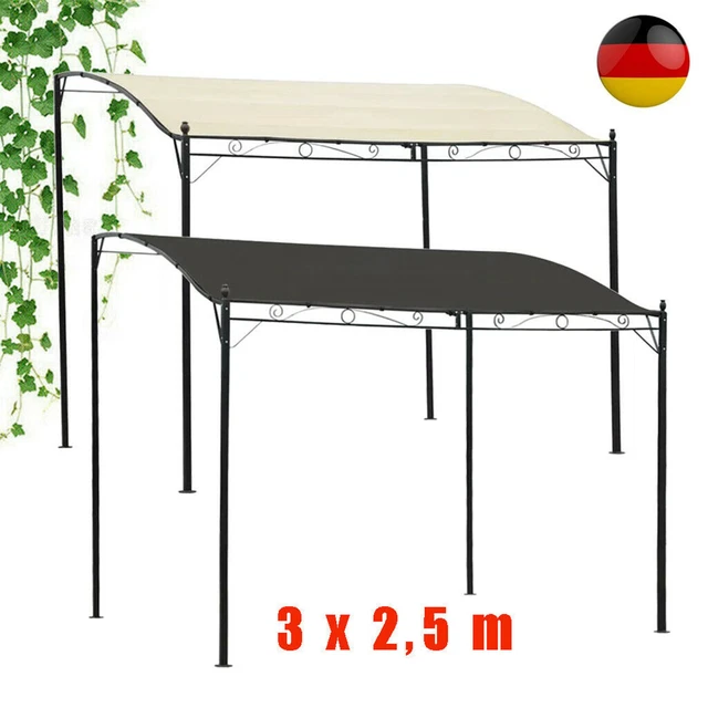 Pavillon Anbaupavillon Terrasse Pergola Vordach Überdachung Partyzelt 3x2.5m DE