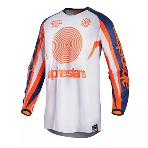 Maglia Alpinestars RACER 7 JERSEY Bianco/Arancione