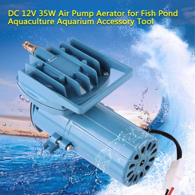 DC 12V 35W Aquarium Air Pump Oxygen Air Aerator Pump for Fish Pond 68L/min Flow
