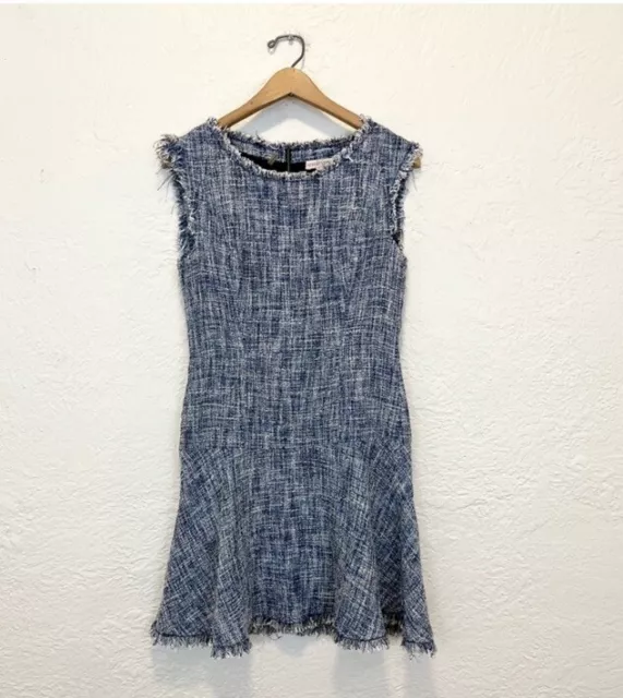 Rebecca Taylor Dress Blue Tweed Size 4