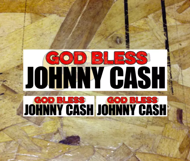 God Bless Johnny Cash Long Live Rock N Roll Decal Bumper Sticker Vintage 7"