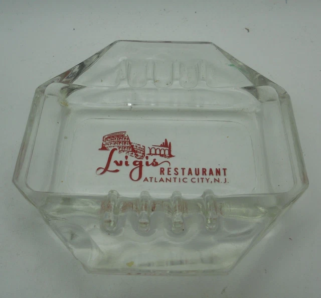 VINTAGE LUIGIS RESTAURANT Atlantic City New Jersey Glass Ashtray £22.67