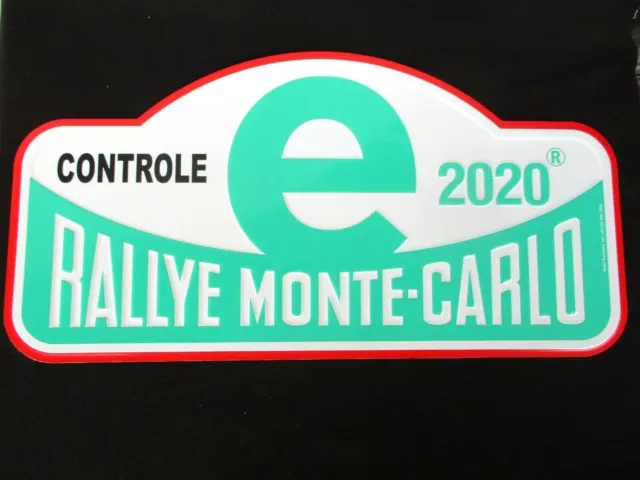 Plaque plate schild 88 eme RALLYE MONTE CARLO 2020 CONTROLE E ELECTRIQUE METAL