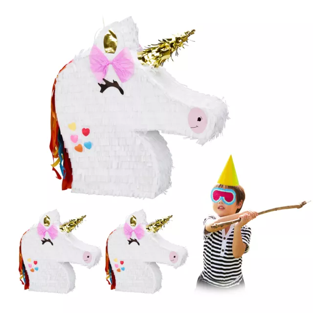 3 x Pinata Einhorn, Unicorn Pinata, zum selbst befüllen Piñata Geburtstagspinata