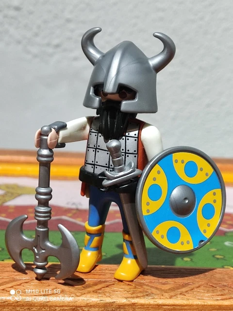2 Elmi Vichinghi Playmobil – Colore Grigio Scuro, Accessori Originali Per Guerrieri Vichinghi, Nuovi