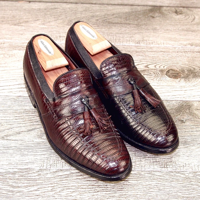 ALLEN EDMONDS CLAYTON Men Black Loafers Exotic Lizard Skin  display picture 2