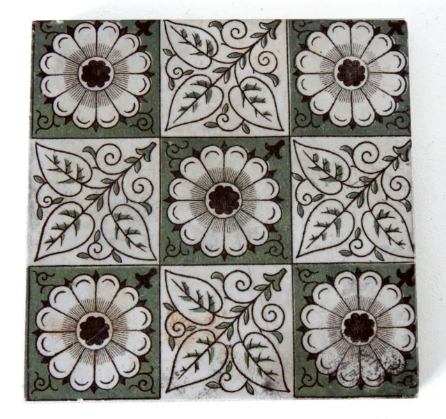 Antique Victorian Minton Hollins  & Co 6" x 6" Tile Stoke on Trent #5