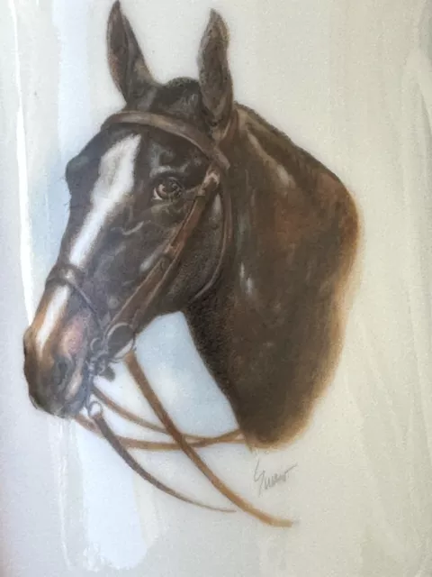 English Equestrian Horse Artist Sign Coffee Cup Made In England Fine Bone China