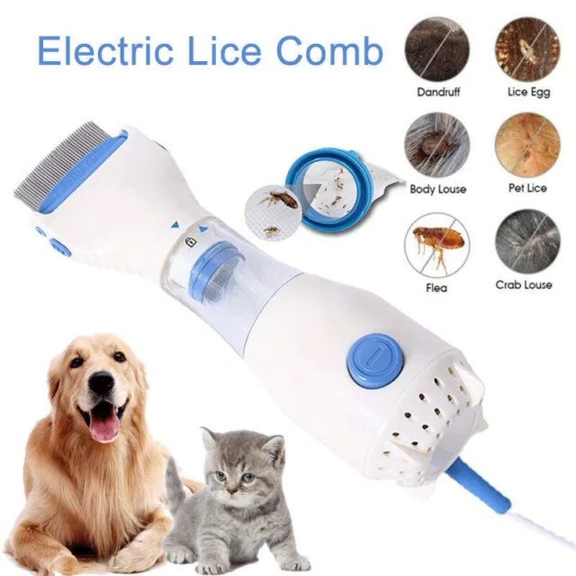 Electric Vacuum Head Nit Anti Lice Comb Brush Pet Dog Flea Filter Remover Tools