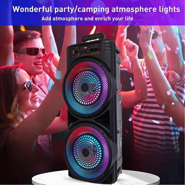 5000W Portable Bluetooth Speaker Sub woofer Heavy Bass Sound System Party+Remote 3