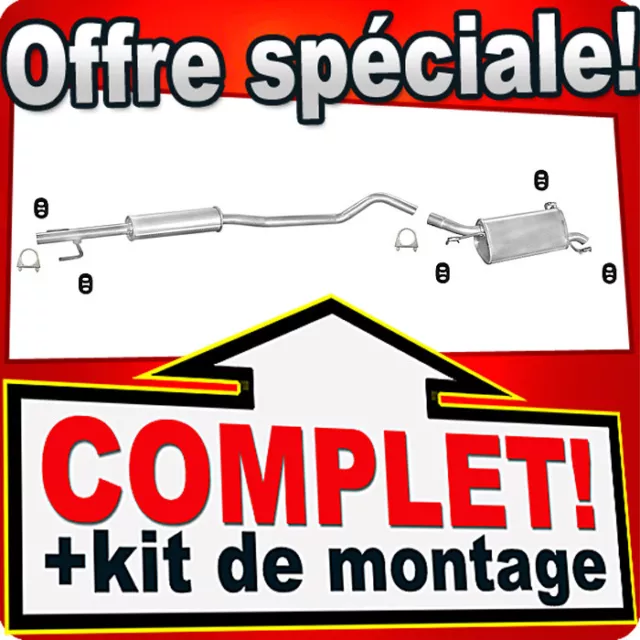 Ligne pot d'échappement pour OPEL CORSA C 1.2 1.4 16V 2000-2006 Silencieux